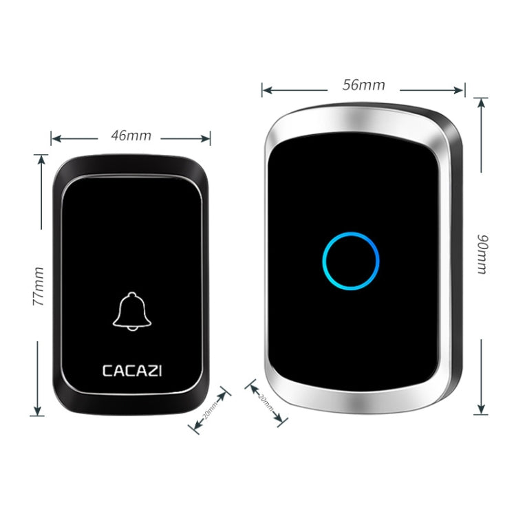 CACAZI A50 1 For 1 Wireless Music Doorbell without Battery CACAZI A50 1 For 1 Wireless Music Doorbell without Battery